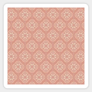 Retro Floral Geometric Tile / Blush Pink Sticker